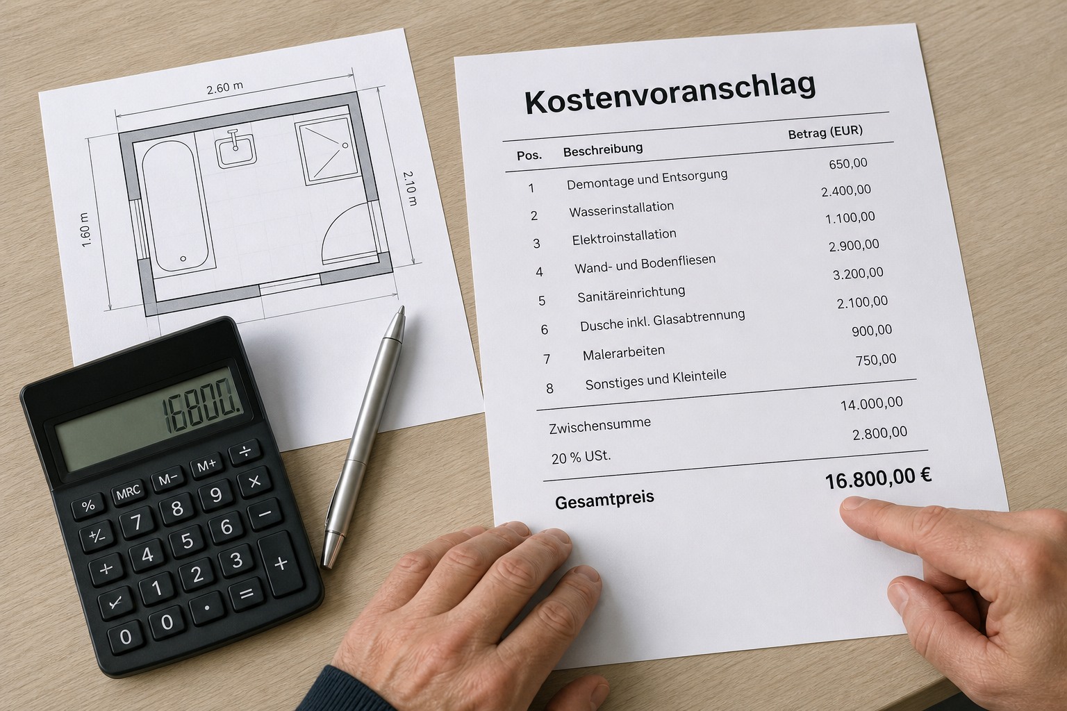 Kostenlose Vor-Ort-Besichtigung und unverbindlicher Kostenvoranschlag