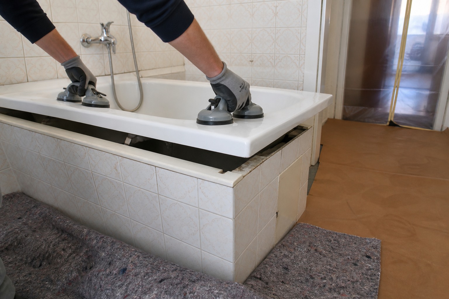 Saubere Demontage und Ausbau einer alten Badewanne